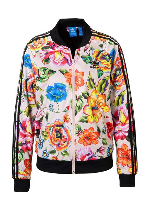 adidas jack met bloemen|Jassen .